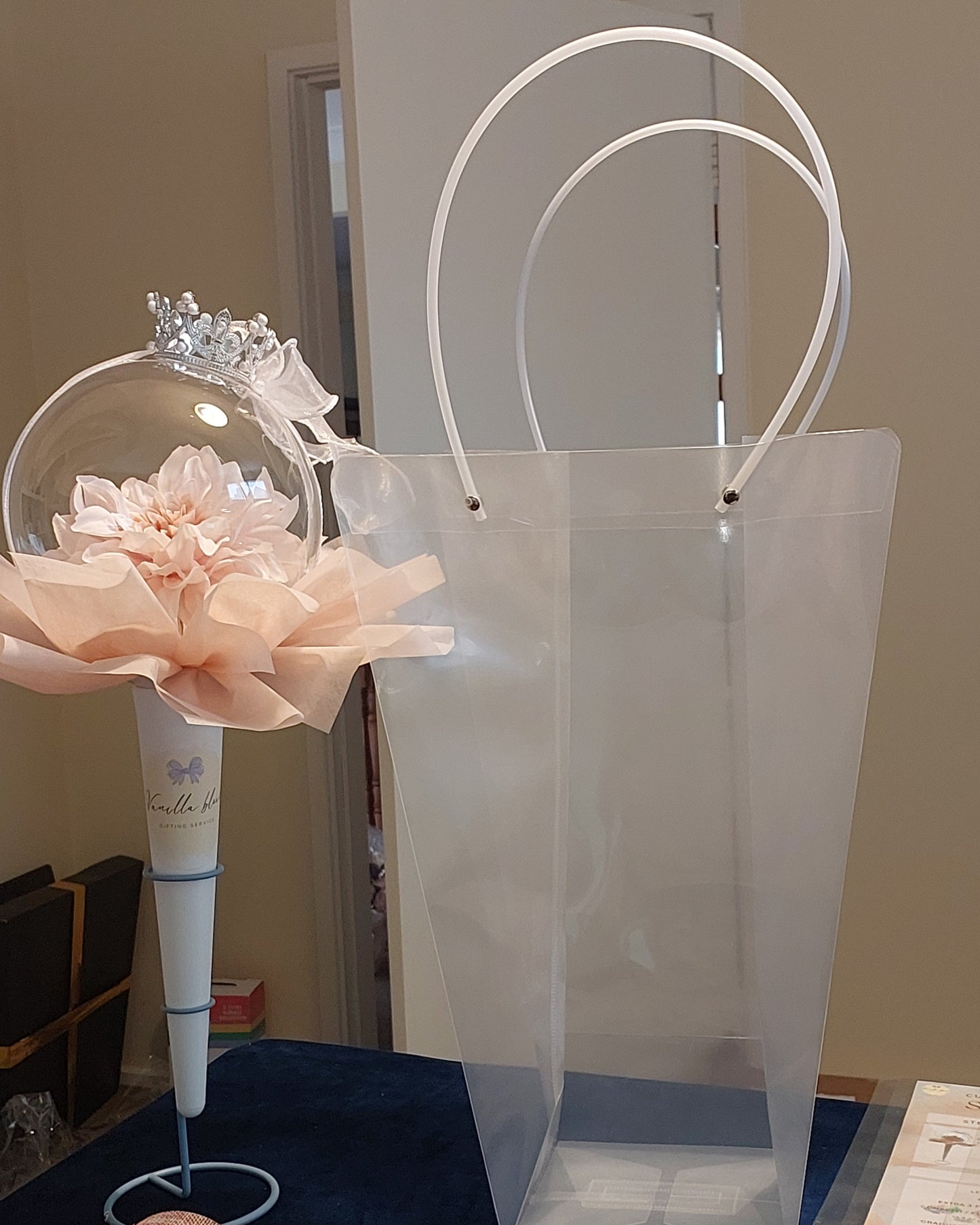 carrying plastic semi transparent bag