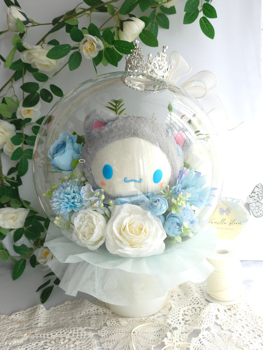 A cinamoroll added to a Medium size Flower Balloon