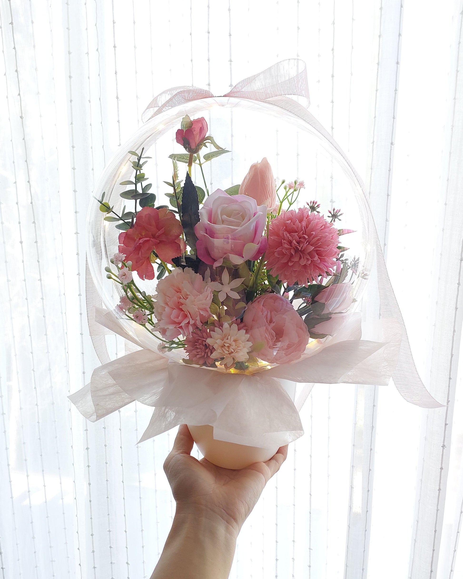 Small Flower Balloon Pot, Pink theme