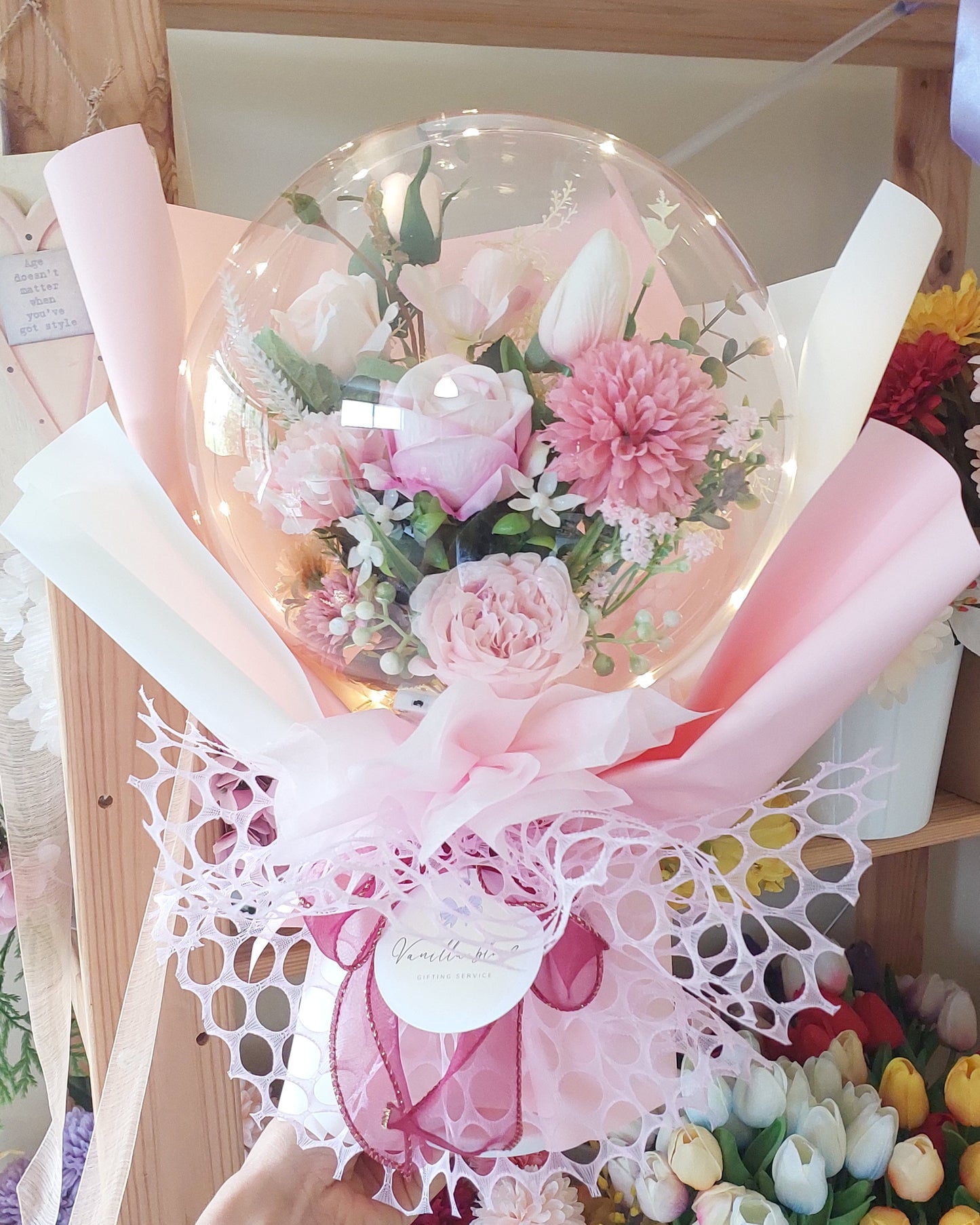 Small Flower Balloon Bouquet, Pink theme