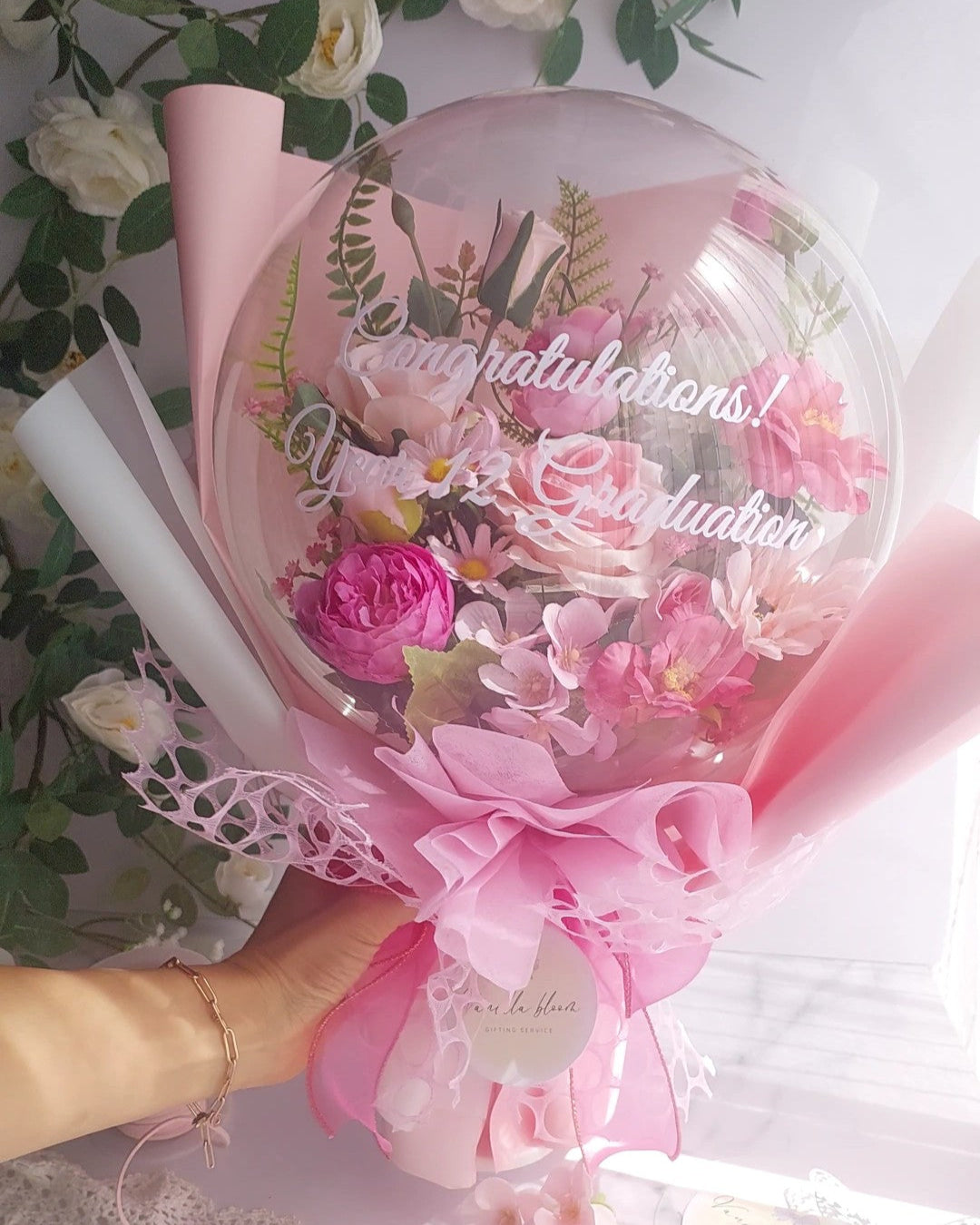 Large Flower Balloon Bouquet, Pink theme