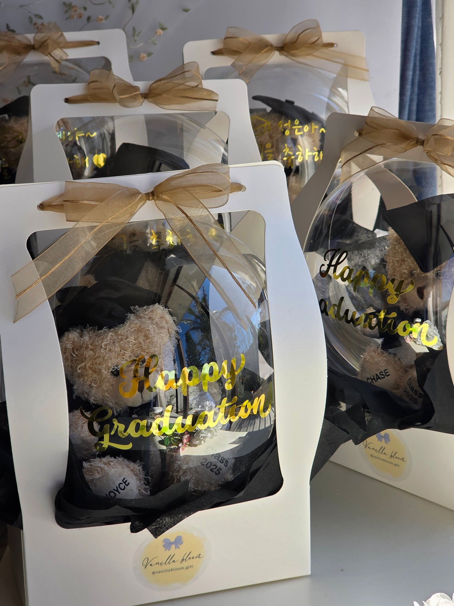 Custom Graduation Bear in Balloon with Carry Box